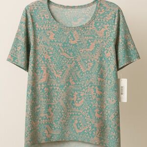 ❄️ LuLaRoe | Irma Peach/Teal Aztec Tunic Top Size Small